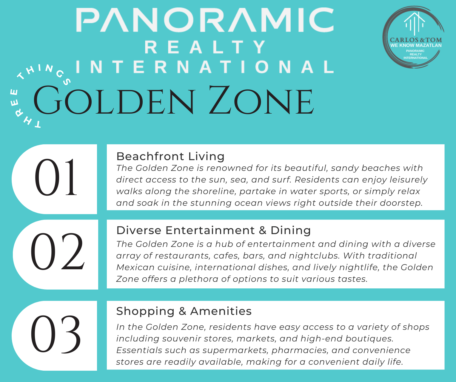 Panoramic Realty Mazatlán - Three Things About Golden Zone